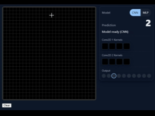 MNIST drawing grid demo